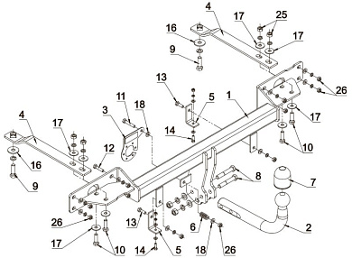 Фаркоп AUTO-HAK R 51 для FIAT PANDA / Cross